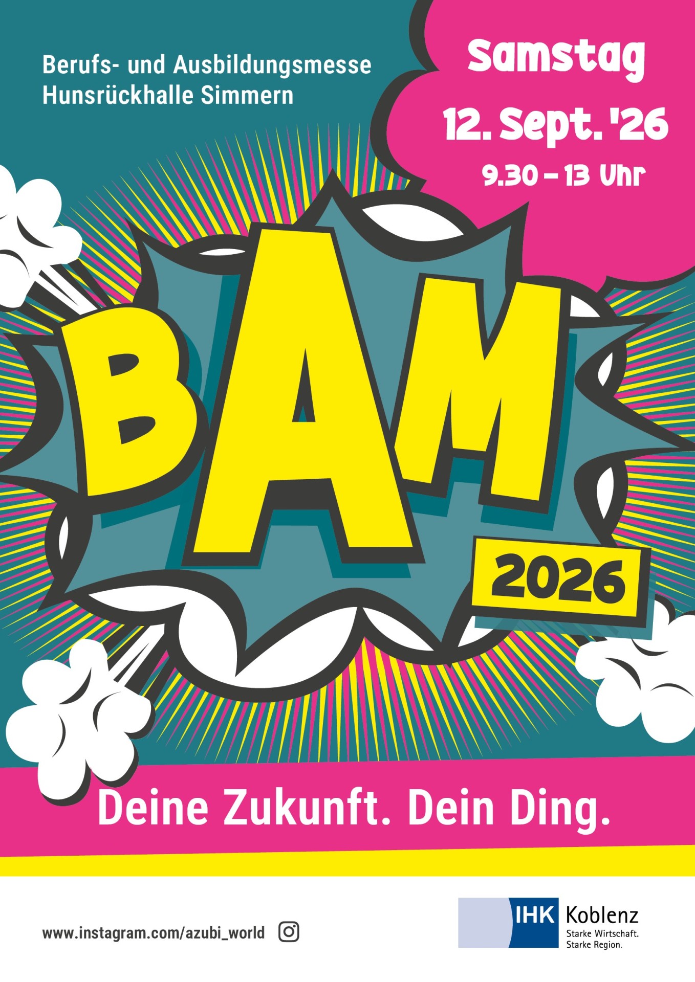 Plakat der Berufs- und Ausbildungsmesse in der Hunsrückhalle Simmern am 12.09.2026