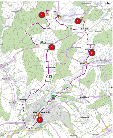 Radwegkarte mit Übersicht der Stationen