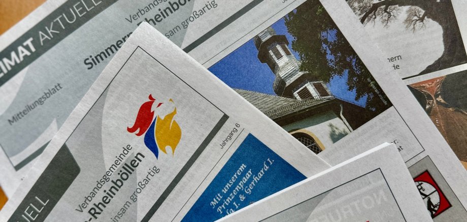 Eine Sammlung mehrerer Mitteilungsblätter der Verbandsgemeinde Simmern-Rheinböllen