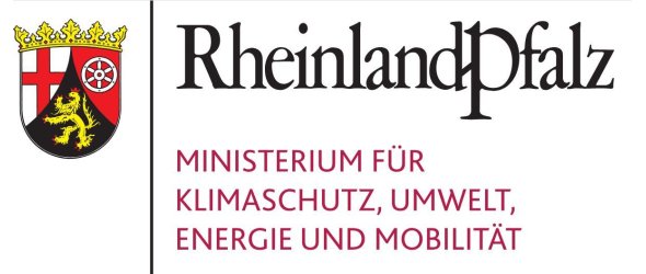Logo des Ministeriums für Klimaschutz, Umwelt, Energie und Mobilität mit dem Wappen auf der linken Seite