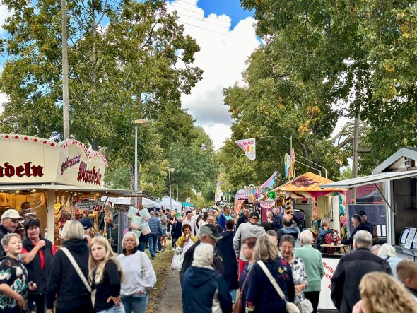 Menschen auf dem Nunkircher Markt in Sargenroth beim Flanieren